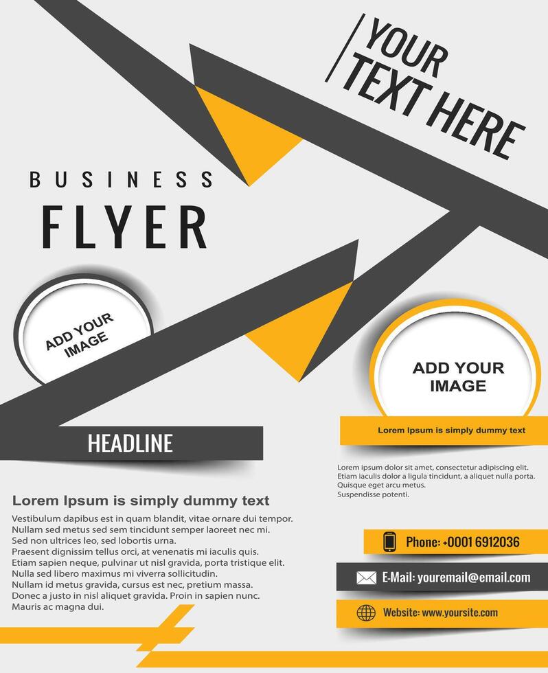 Business flyer with geometric design elements vector